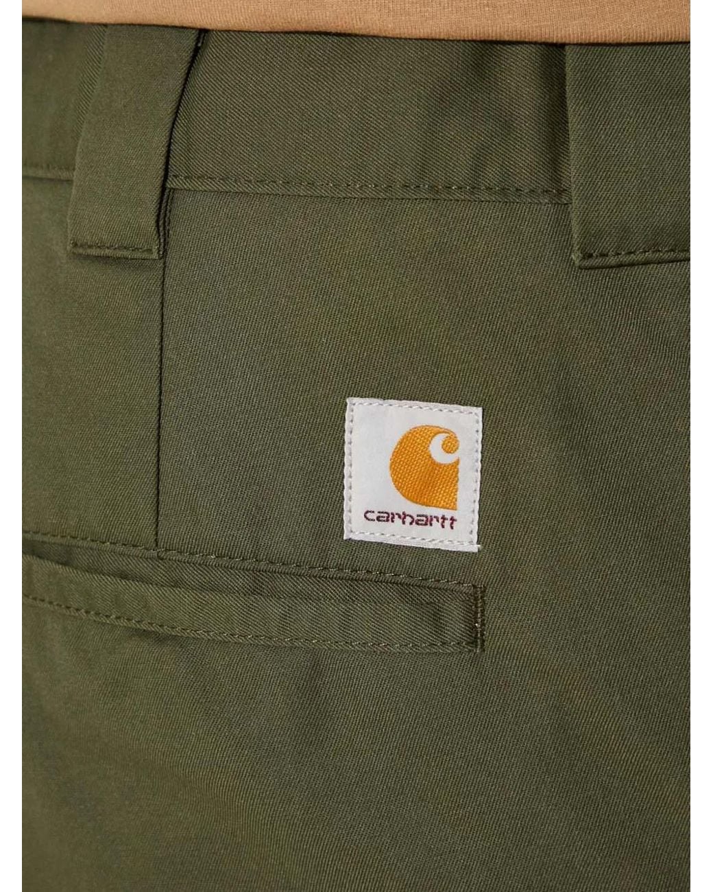 Carhartt Green Logo-Patch Trousers for men
