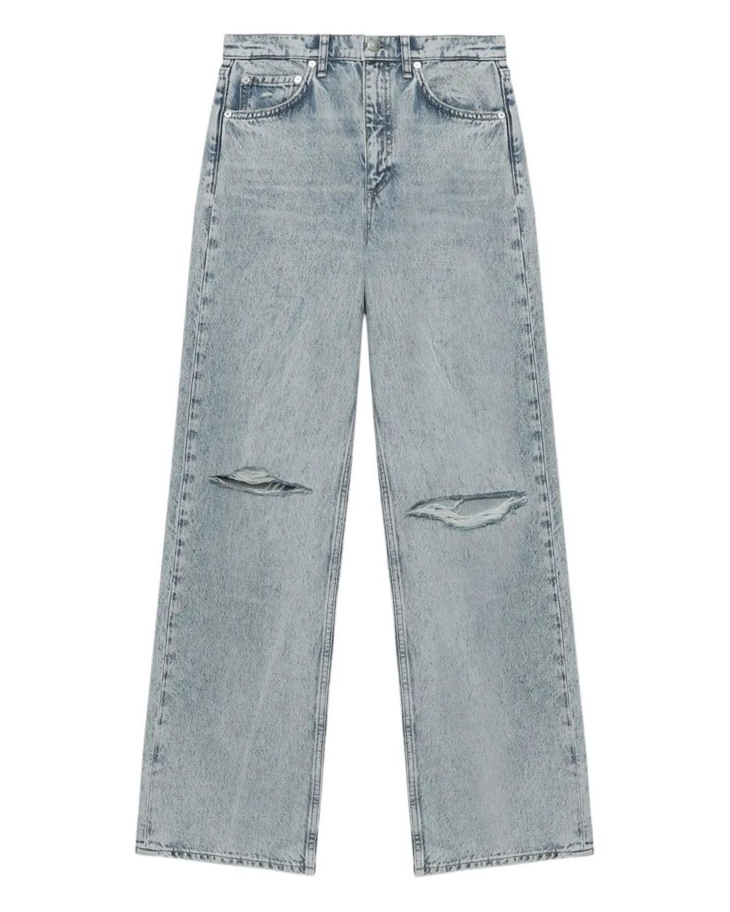 Rag & Bone Blue Shea Knee-Rip Jeans
