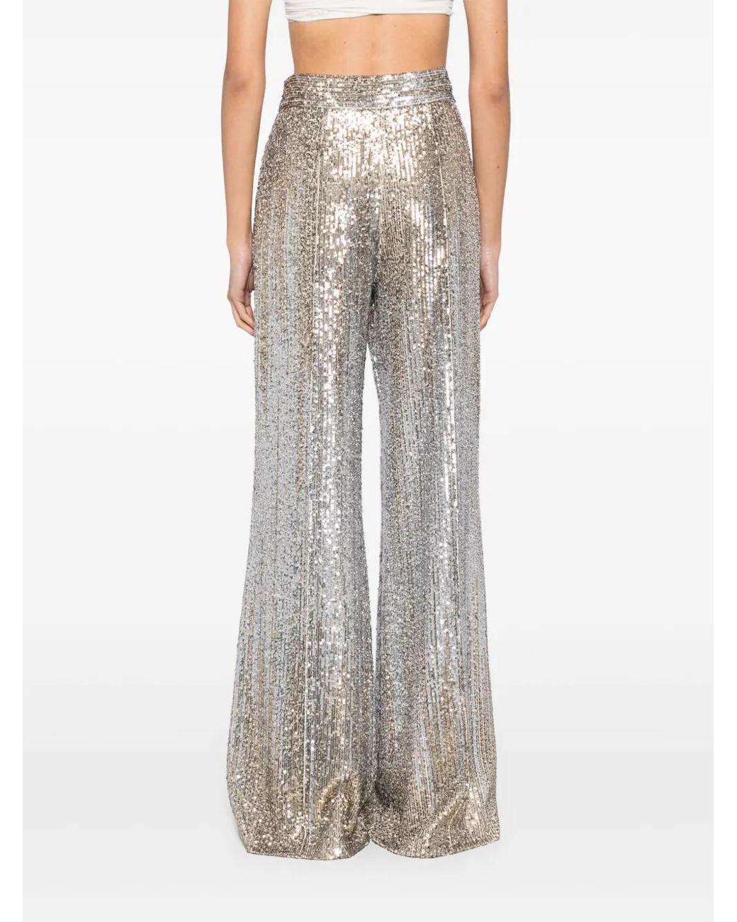 Elie Saab Metallic Gradient-Sequinned Trousers