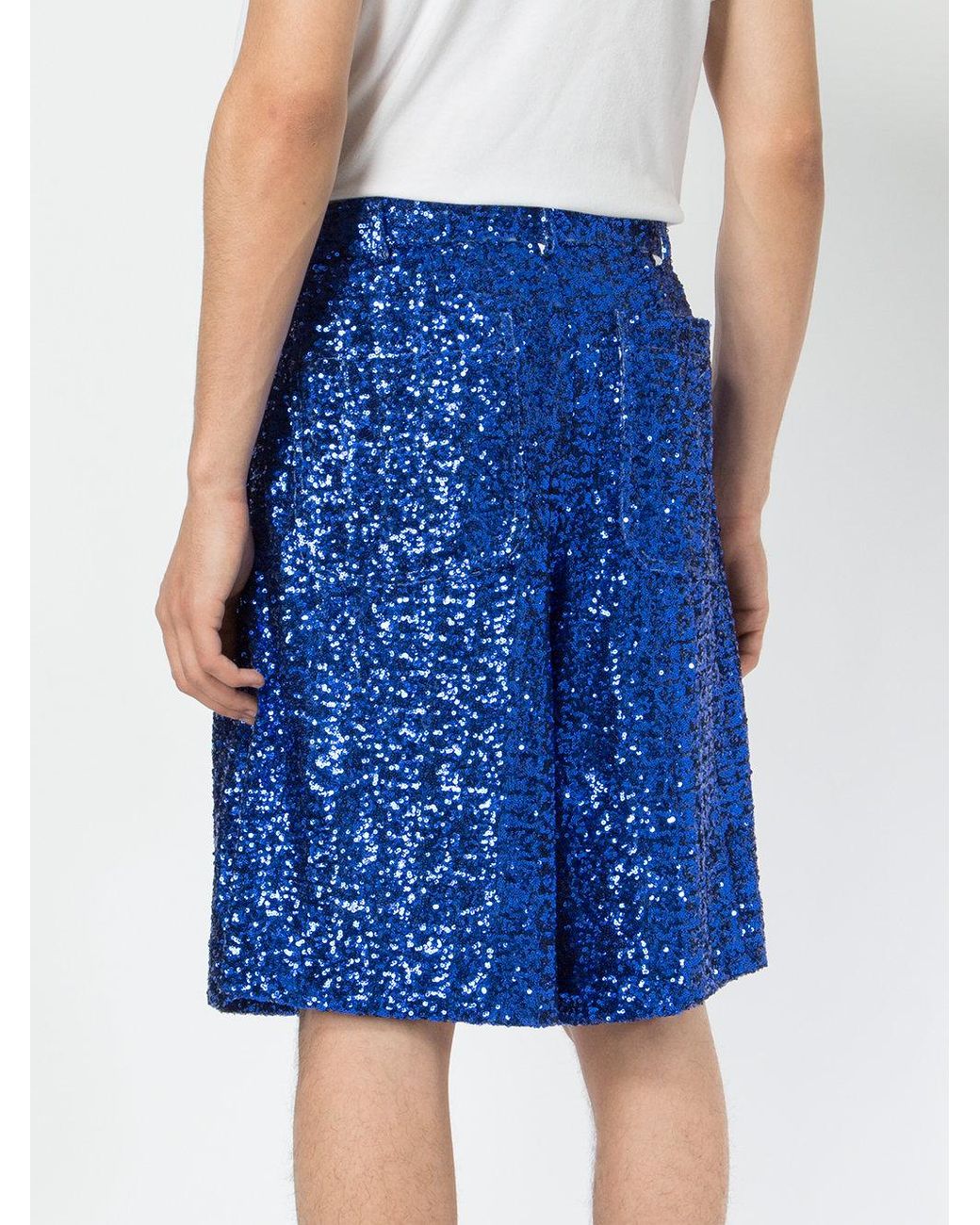 Comme des Garçons Sequin Embellished Shorts in Blue | Lyst