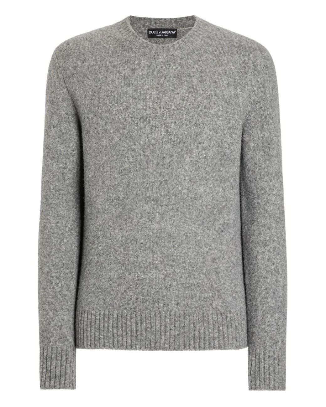 Dolce & Gabbana Gray Crew-Neck Long-Sleeve Sweater for men