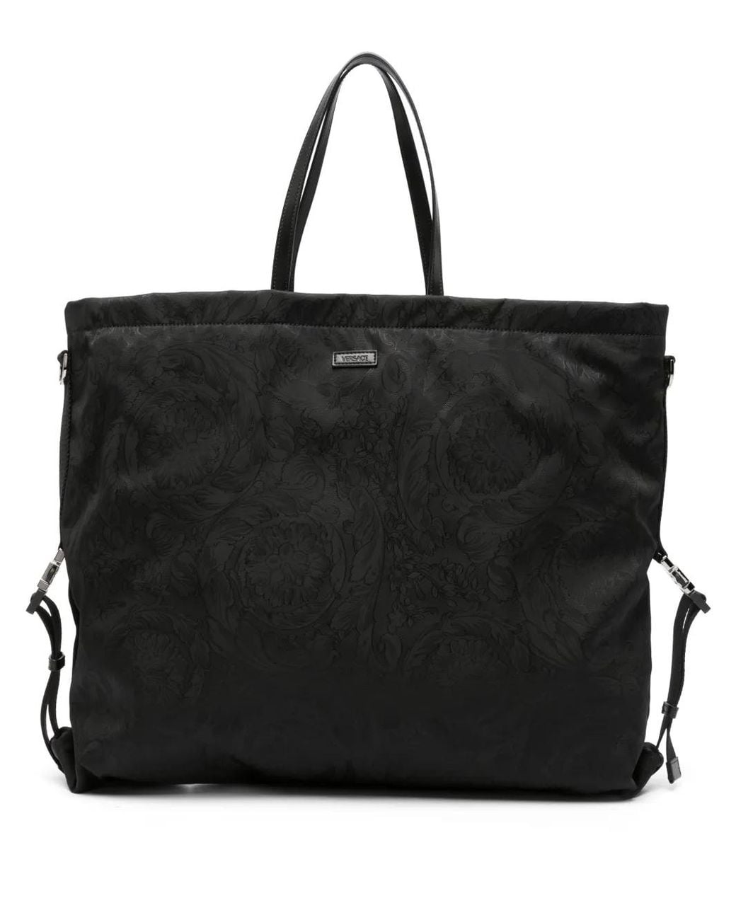 Borsa Tote Neo Nylon Jacquard di Versace in Black da Uomo