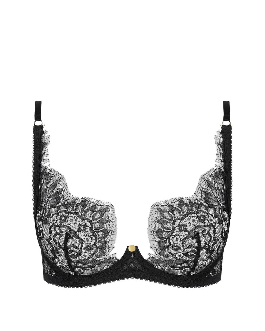 Scandale Black Floral-Lace Bra