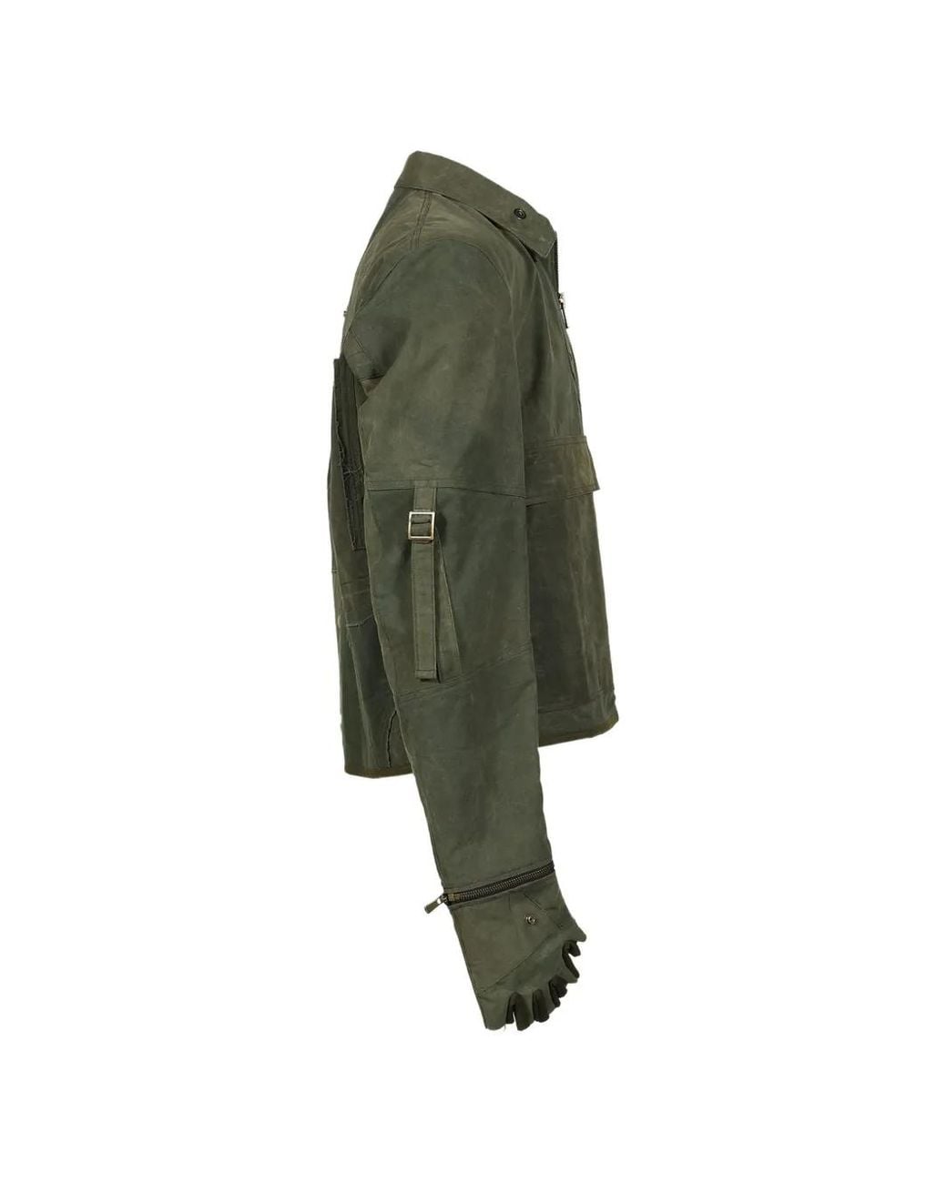 UNDER THE SIGN Green Phantom Patchwork Gloved Jacket for men