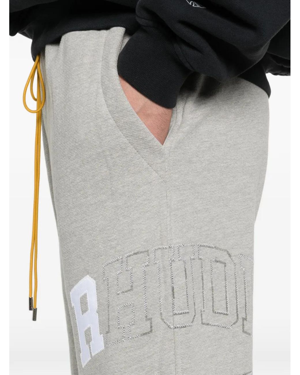 Rhude Gray Drawstring Track Pants for men