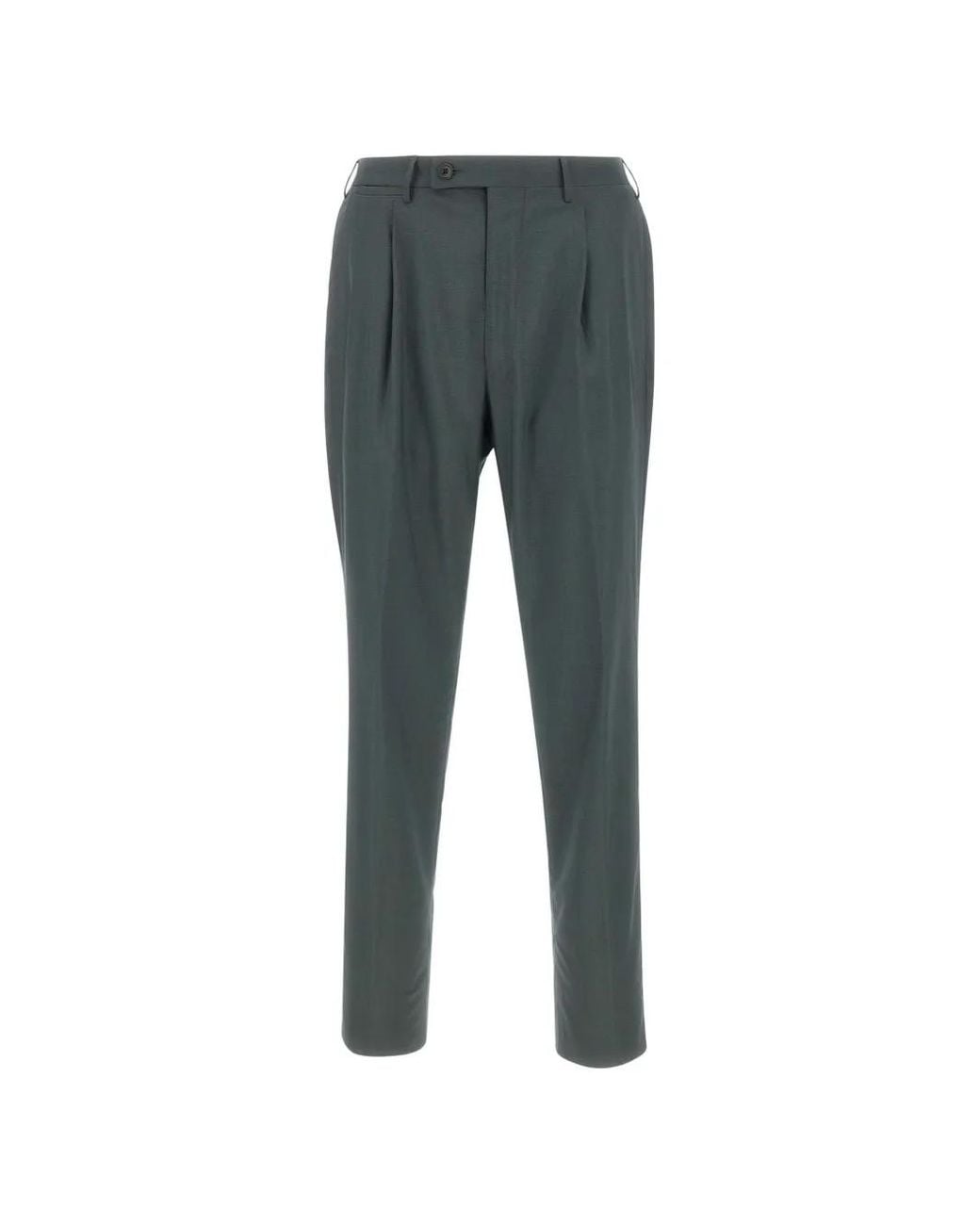 Corneliani Gray Pleated Trousers for men