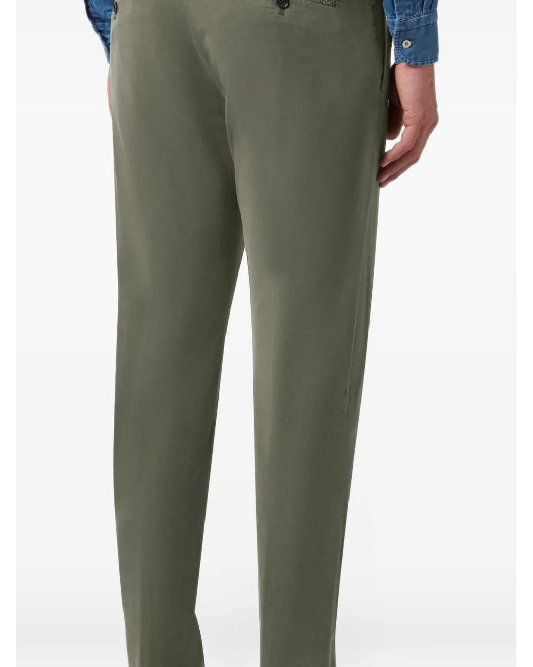 Paul & Shark Green X-Soft Garment-Dyed Chinos for men