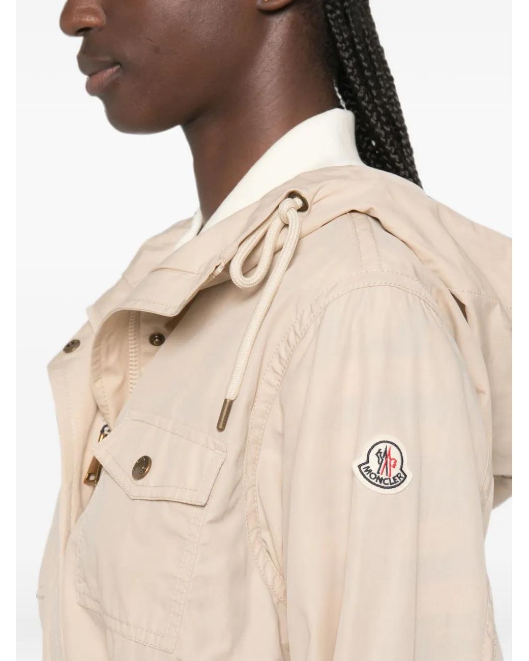 Moncler Natural Serin Hooded Cotton Blend Parka