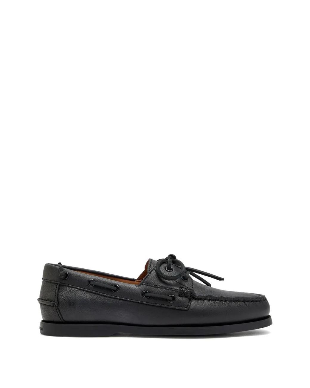 Polo Ralph Lauren Black Leather Boat Shoes for men