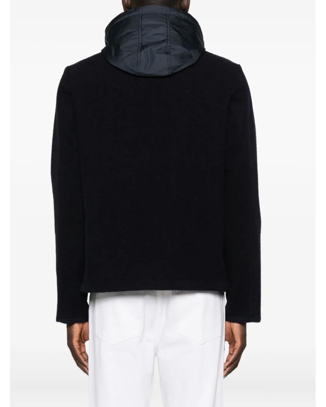 Aspesi Black Wool Hooded Jacket for men