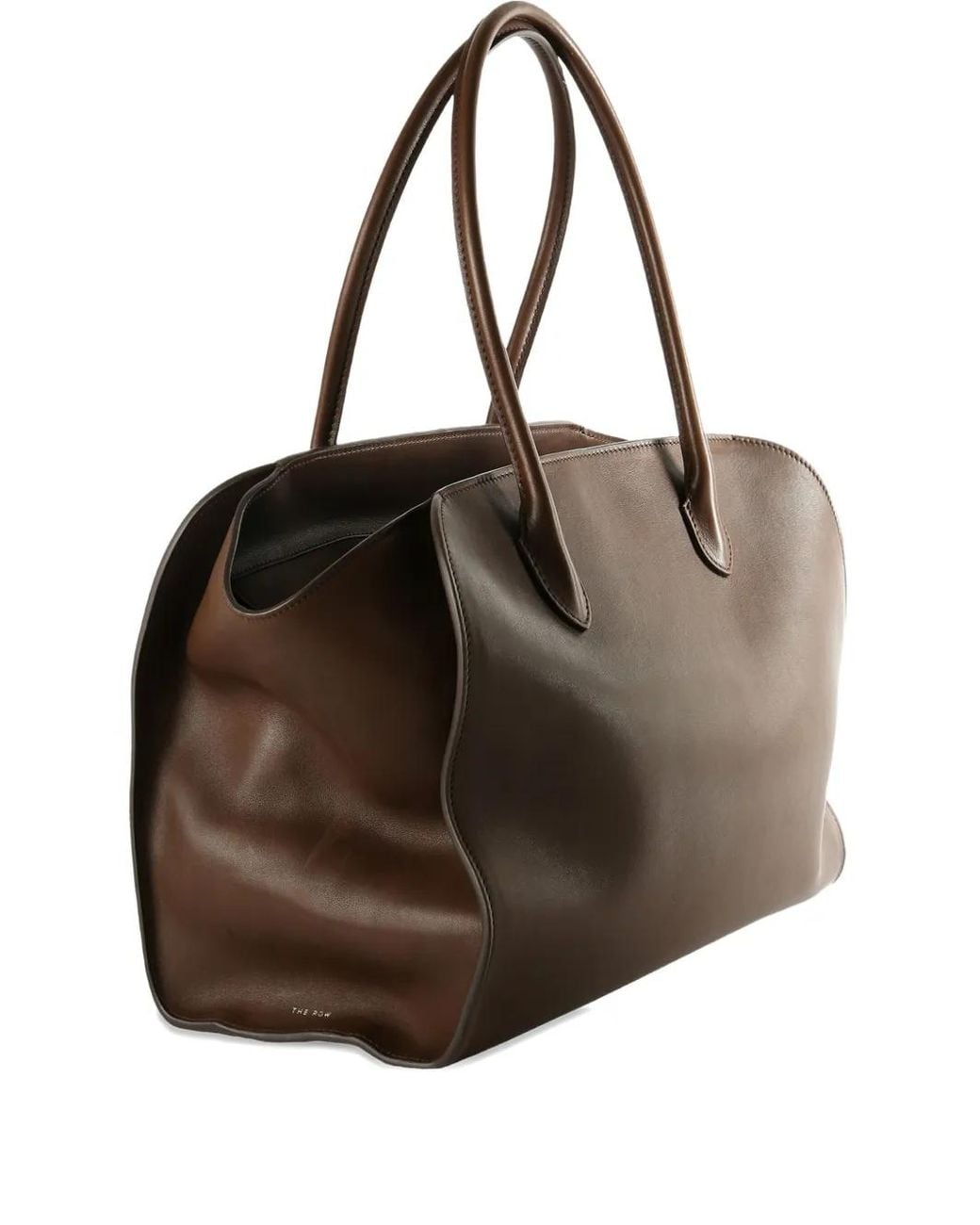 The Row Brown 14 Marlo Leather Tote Bag