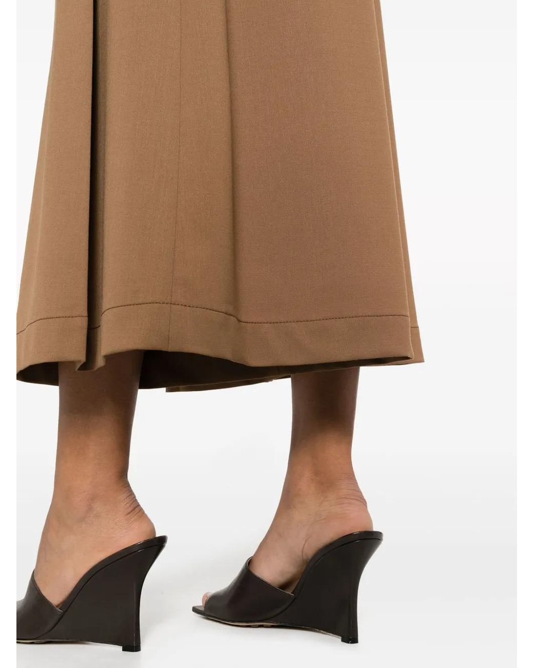 Alberta Ferretti Brown Knitted Cropped Trousers
