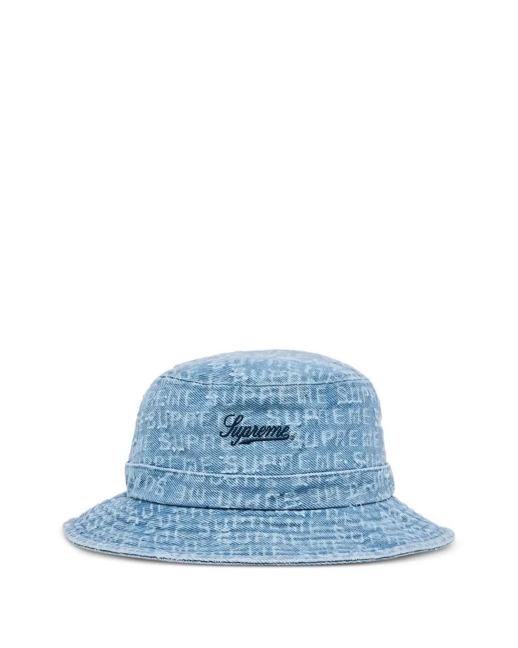 Supreme Blue Needle Punch Bucket Hat for men