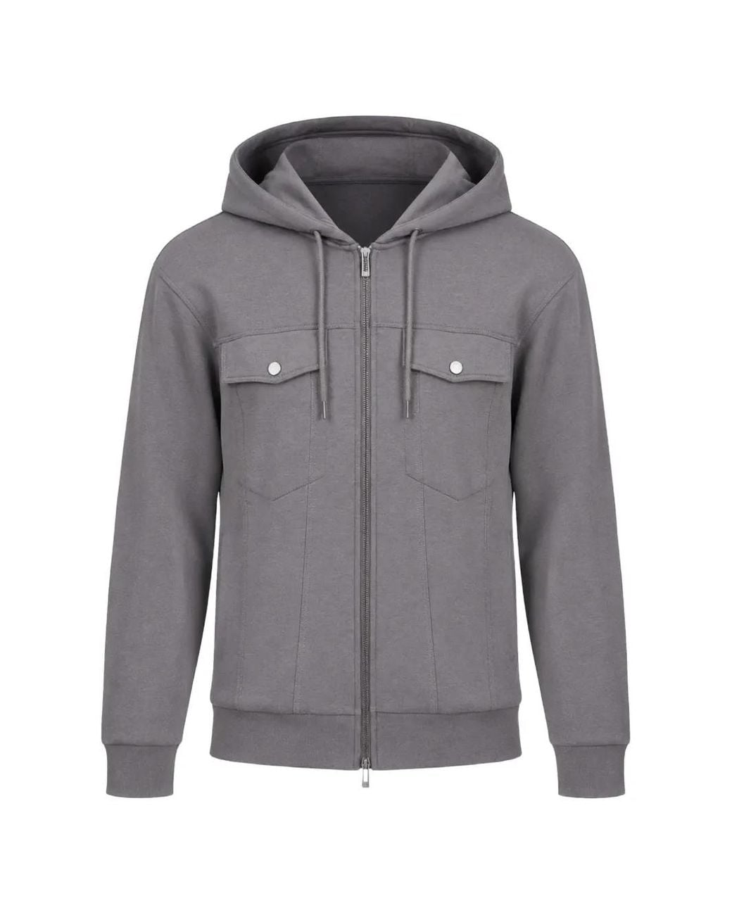 ARMANI EXCHANGE Gray Hoodie Zippé À Poche À Rabat for men