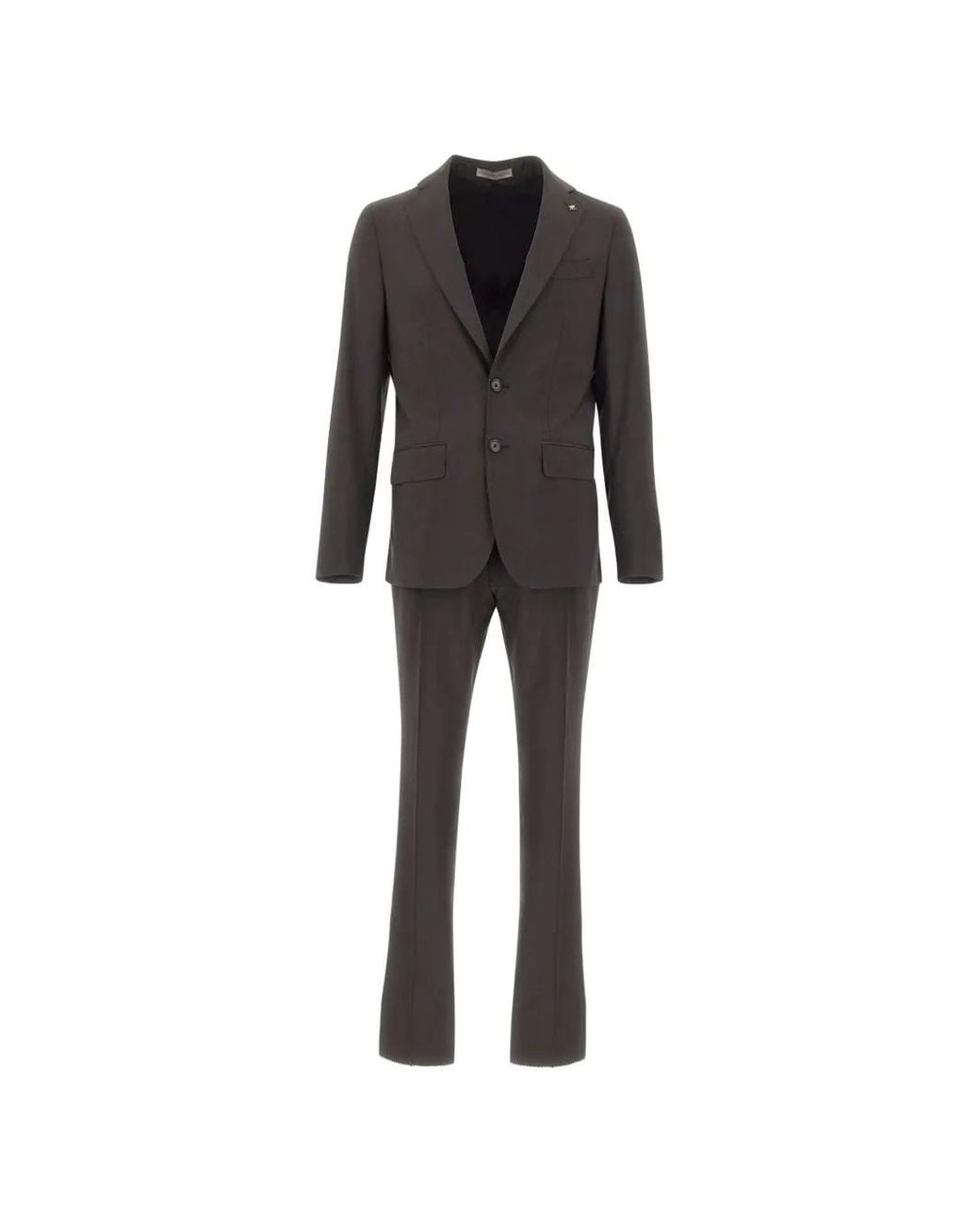 Corneliani Black Single-Breasted Peak-Lapel Suit for men