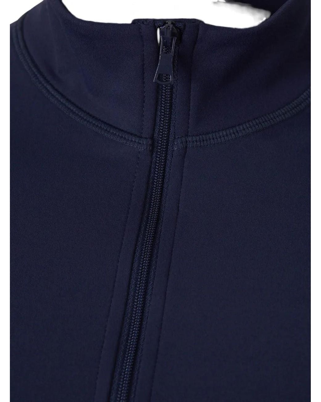 Sporty & Rich Blue Freya Logo-Print Zip-Up Jacket