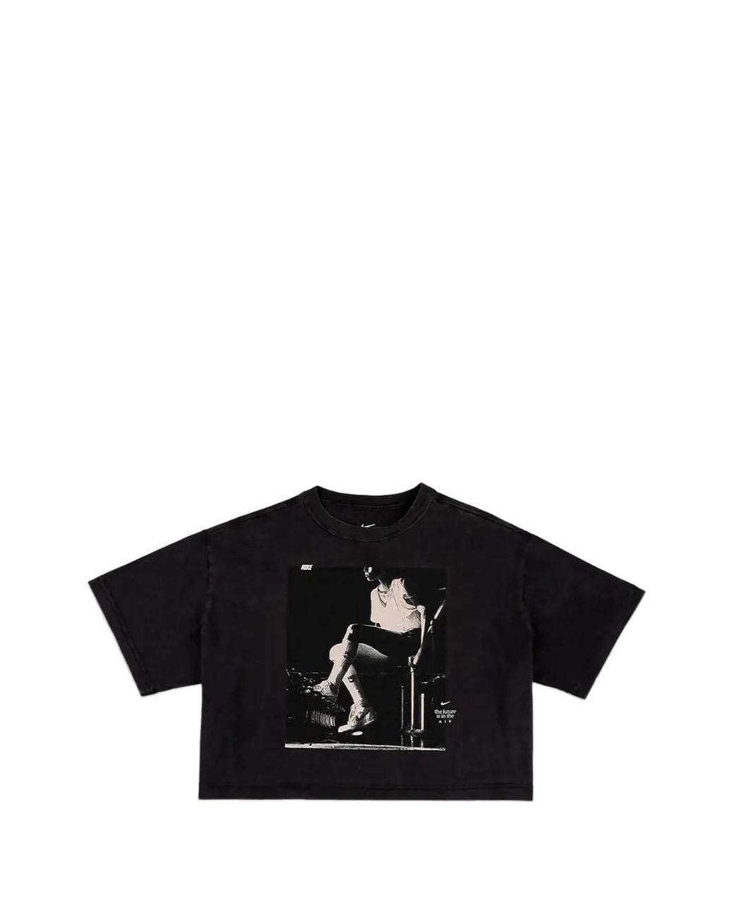 Nike Black Basketball Graphic-Print Cropped T-Shirt
