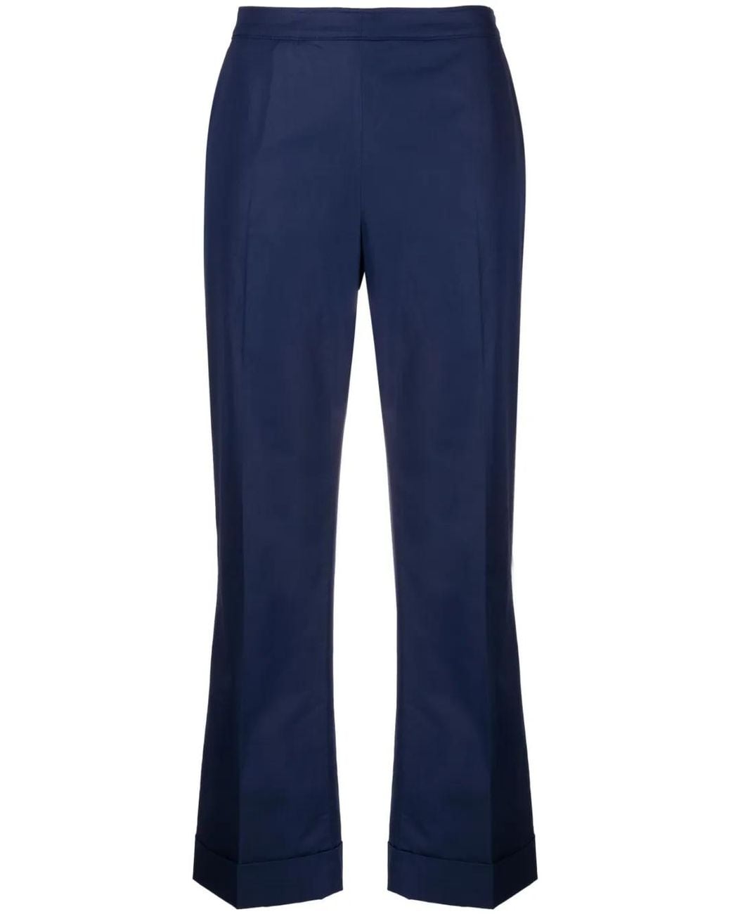 Aspesi Blue Cropped Flared Trousers