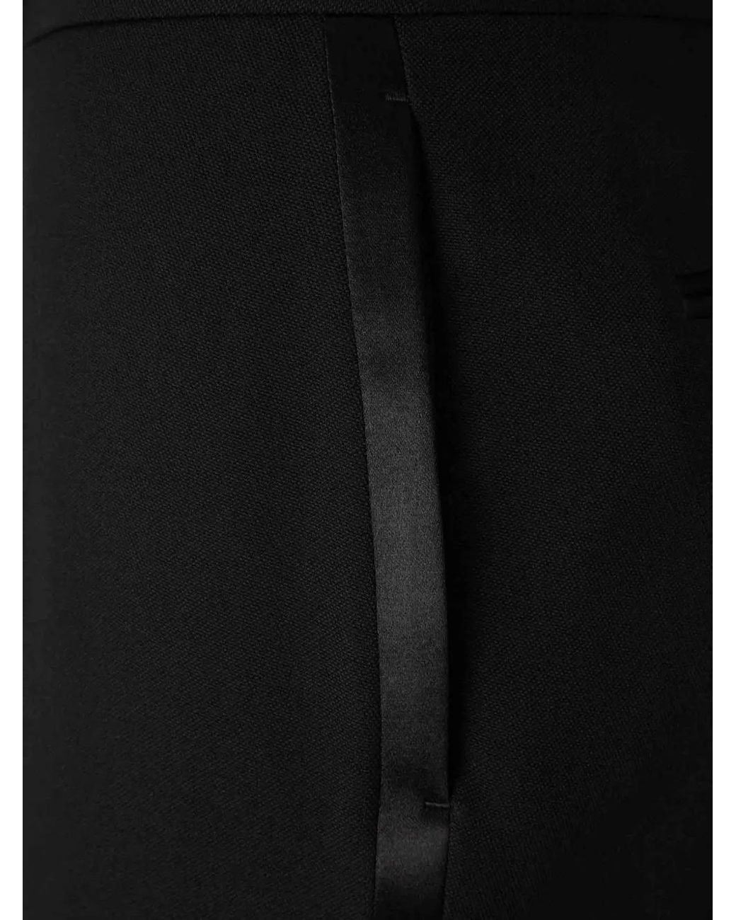 Tom Ford Black Pleated Wide-Leg Trousers