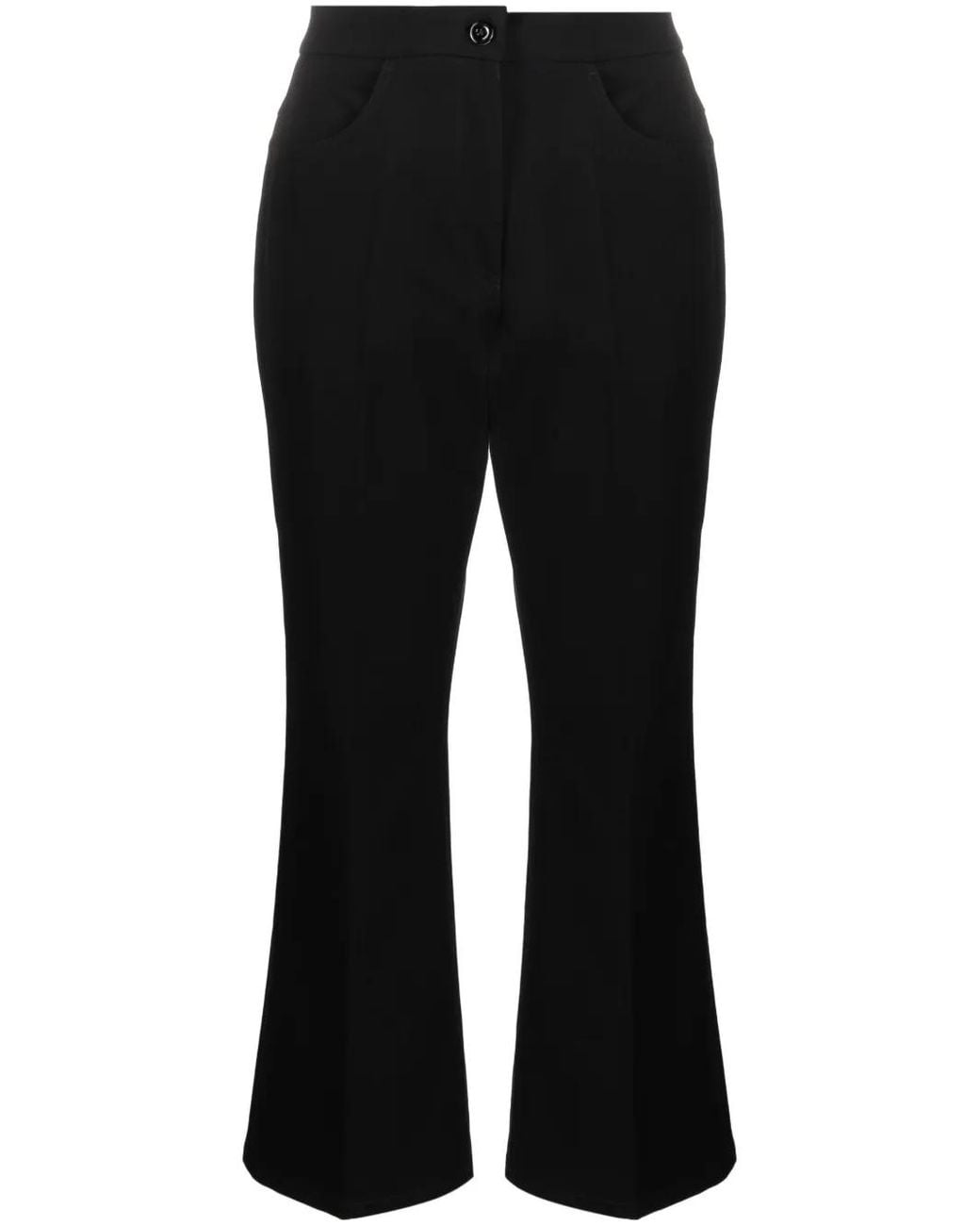 Jil Sander Black Pressed-Crease Flared Cropped Trousers