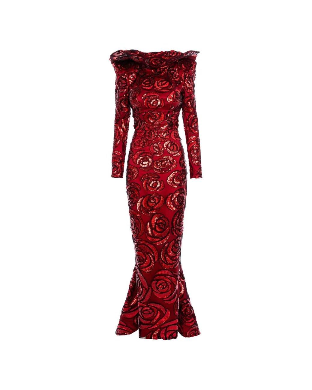 MITILIANE COUTURE Sequin-Embroidered Long Dress