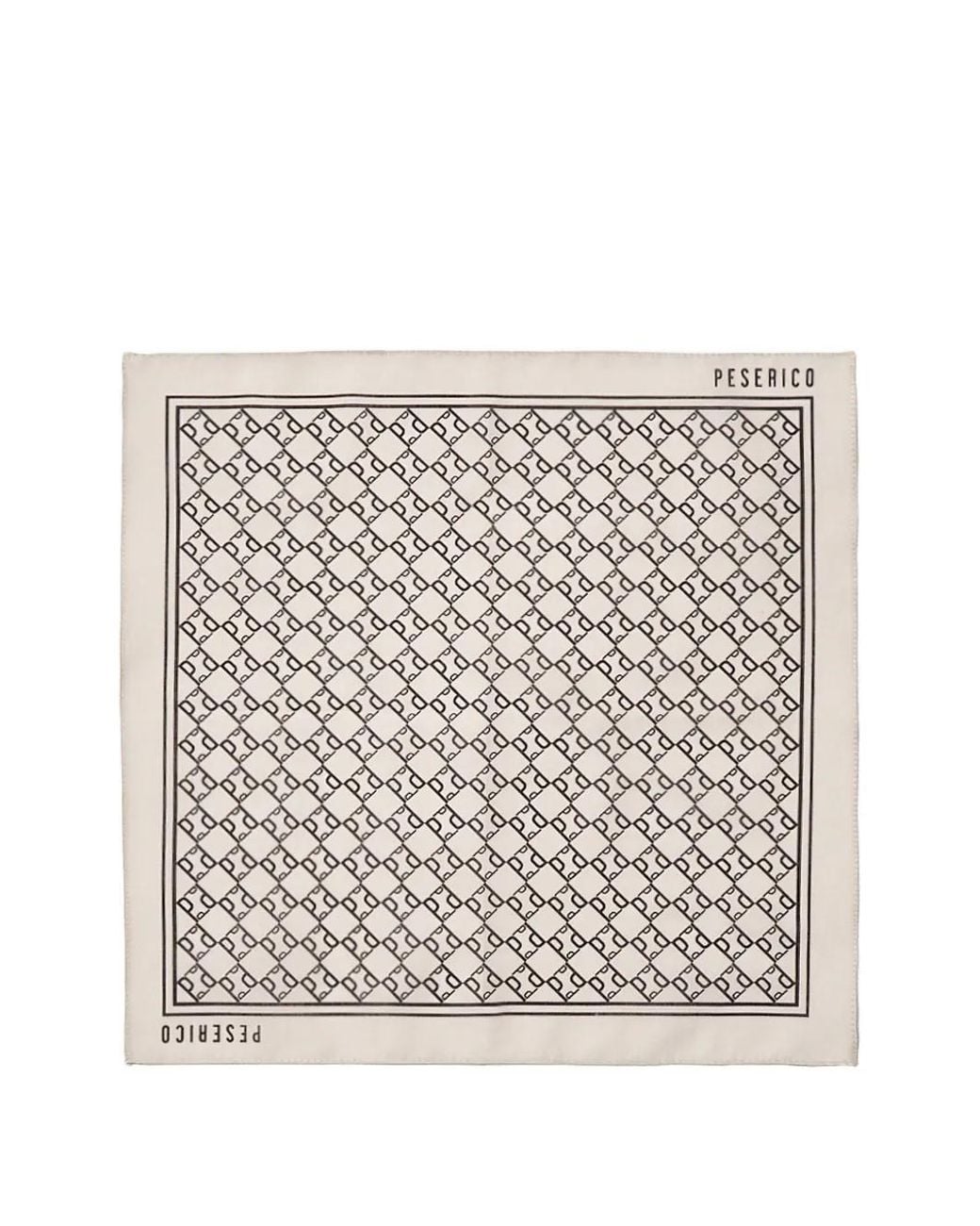 Peserico Multicolor Monogram-Print Pocket Square for men