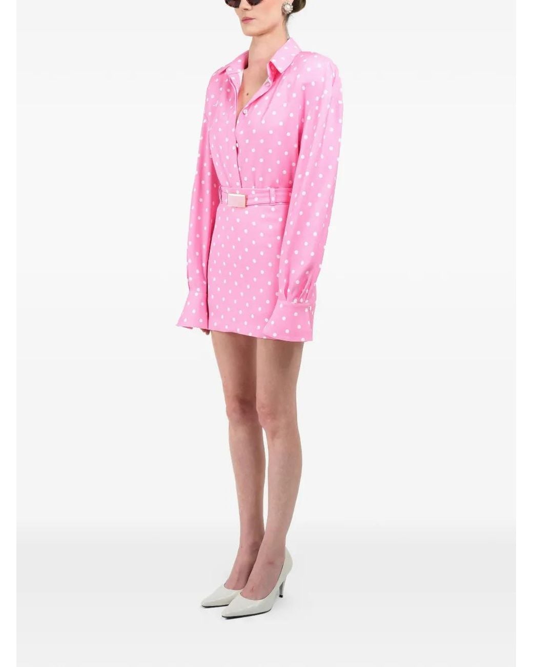 ROWEN ROSE Pink Polka-Dot Mini Skirt