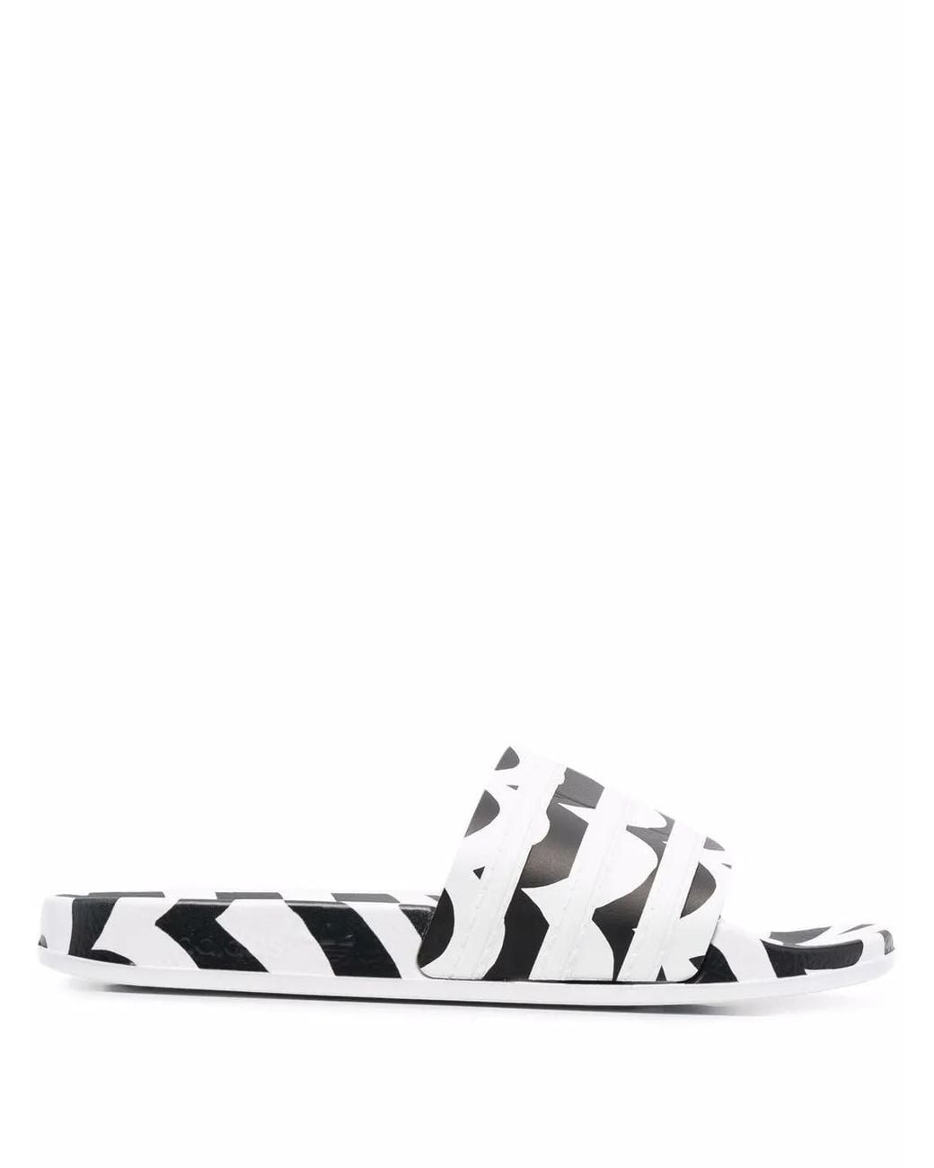 Adidas White Sandals Black