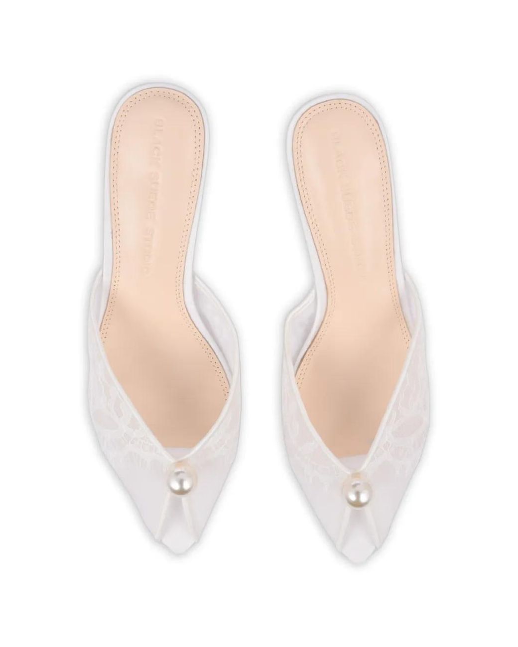 Black Suede Studio White Debby Mesh Sandals