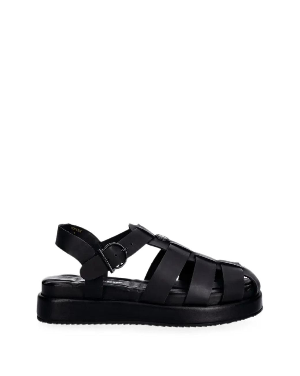 Barbour Black Hindburn Buckle-Fastening Flat Sandals