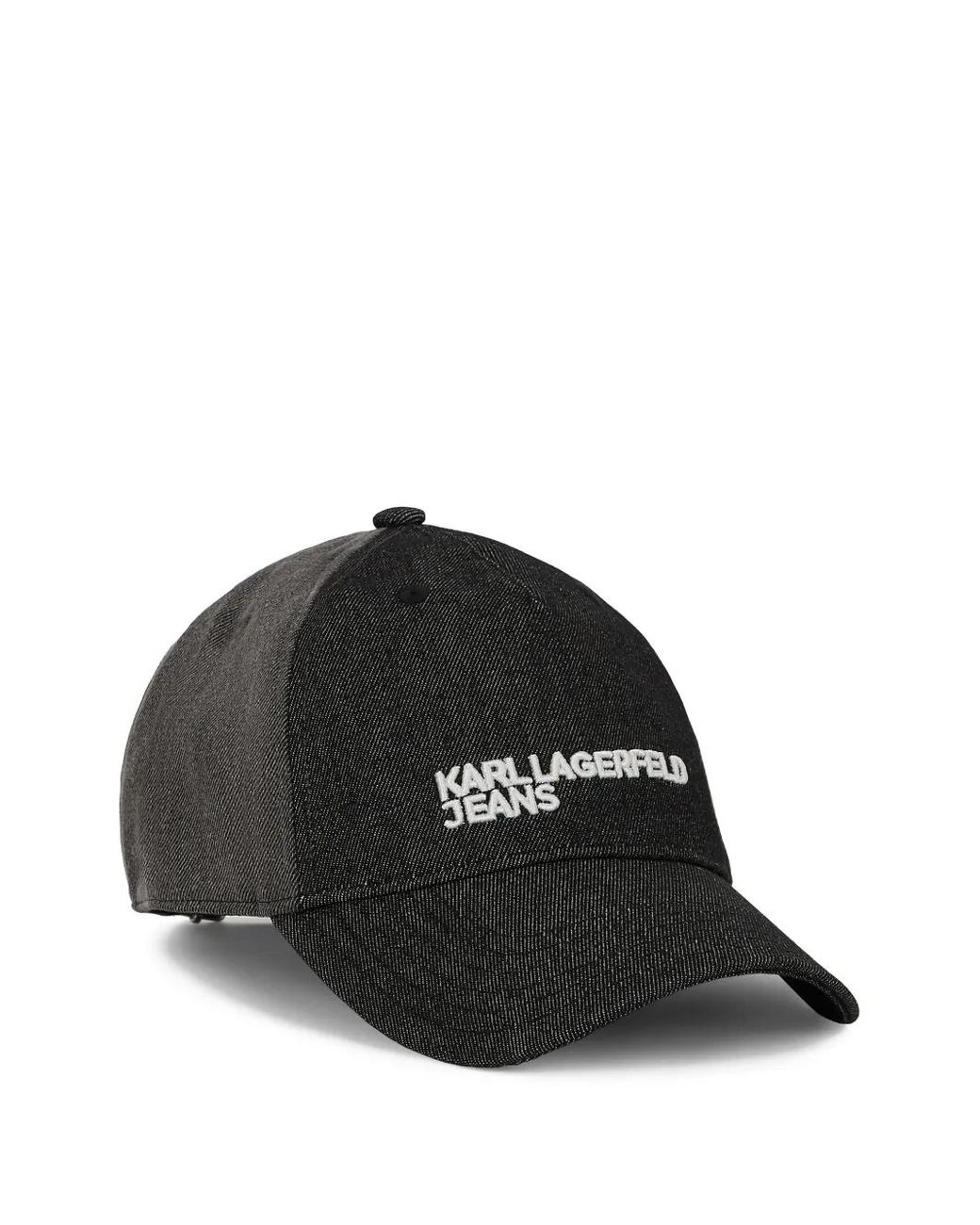 Karl Lagerfeld Black Two-Tone Denim Cap for men