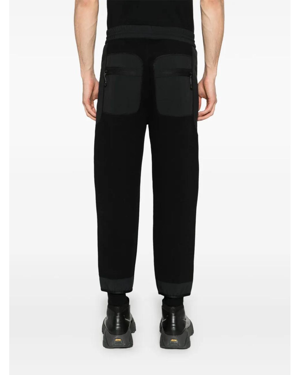 Moncler Black Tricot Cotton Track Pants for men