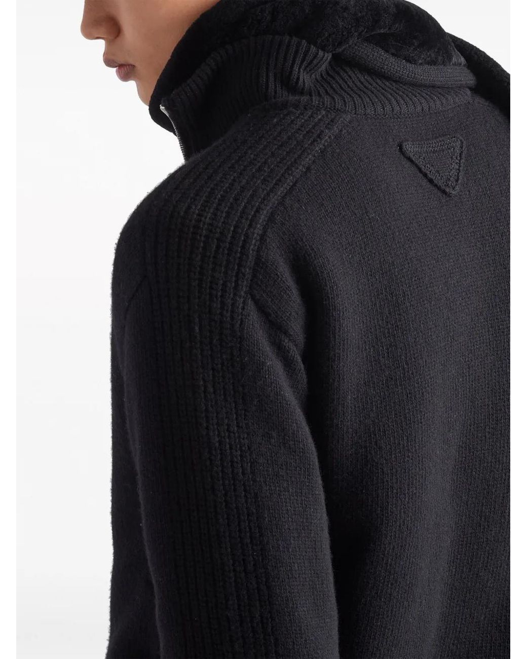 Prada Wol-Kasjmier Vest Met Logo in het Blue voor heren