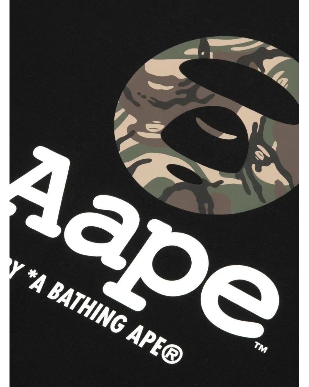 Aape By A Bathing Ape Black Camo-Logo T-Shirt for men