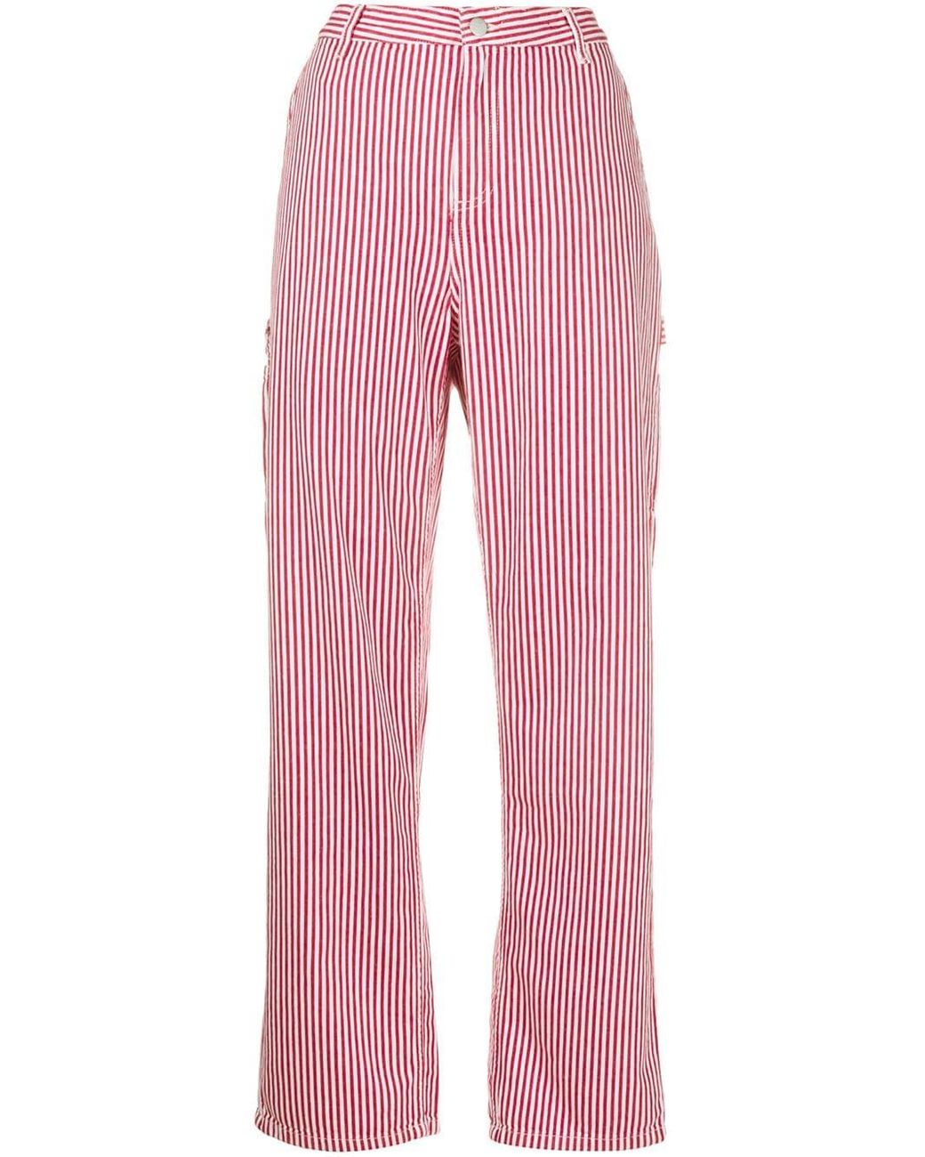 Carhartt WIP Striped Trousers in Red