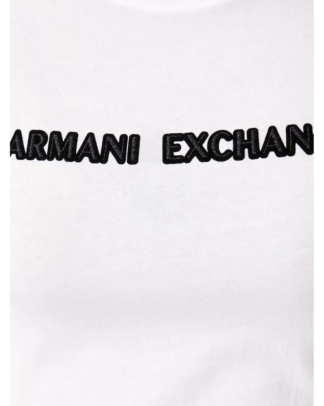 ARMANI EXCHANGE White Logo-Embroidered T-Shirt