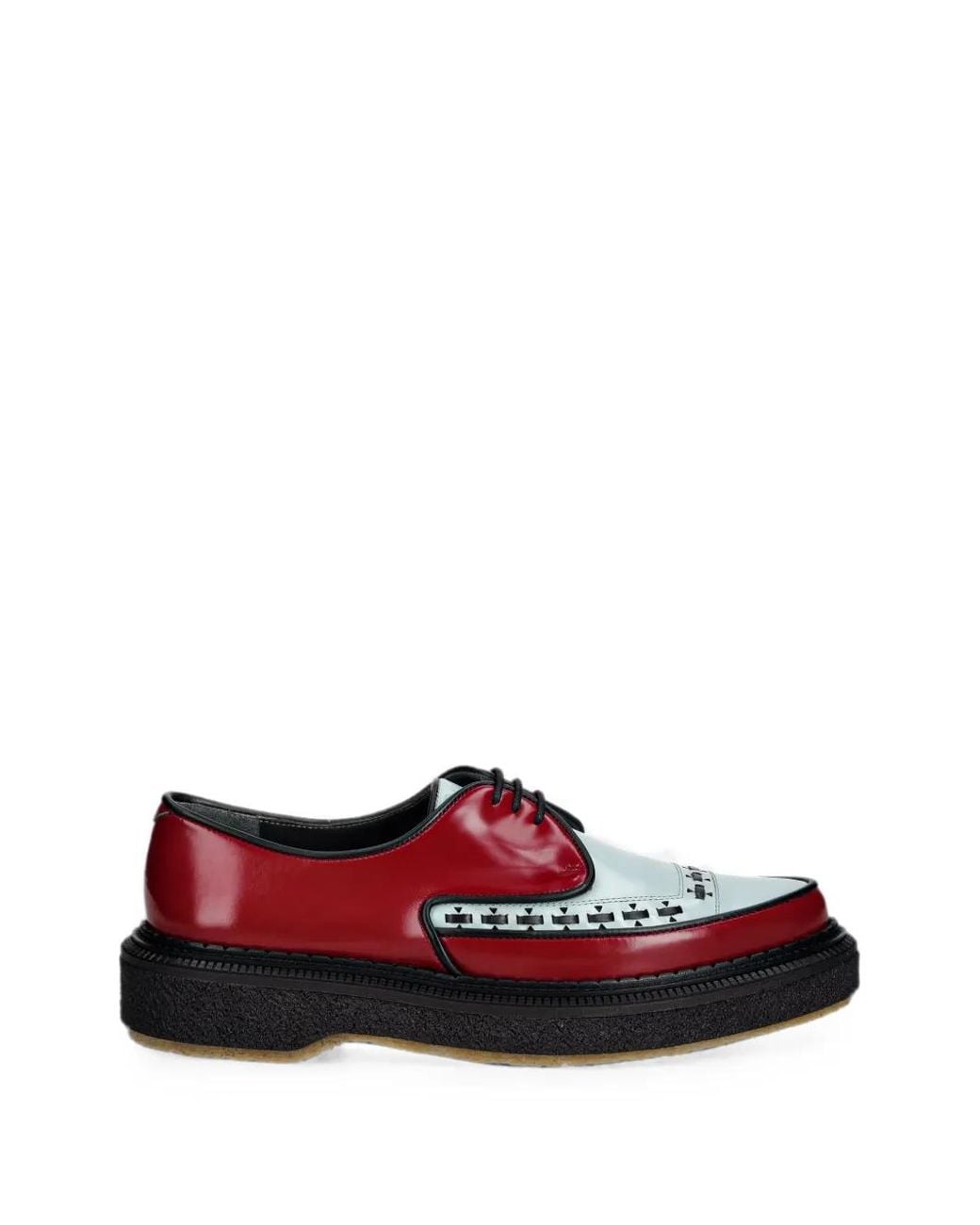 Adieu Red Woven-Detail Derby Shoes