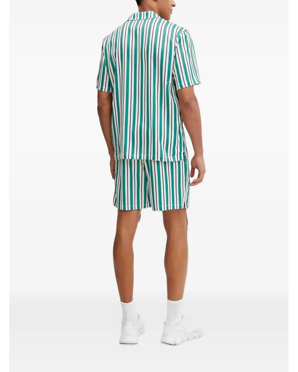 Fila Blue Striped Patch Shirt for men