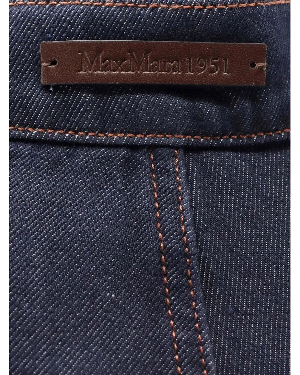 Max Mara Blue Jean À Coupe Ample