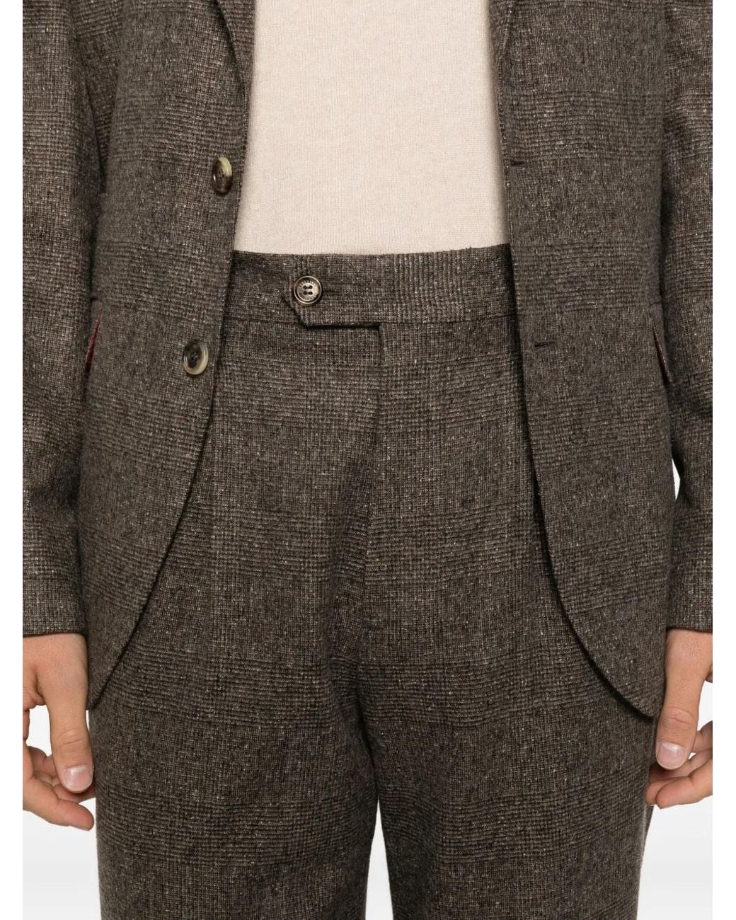 Brunello Cucinelli Gray Pocket Two-Button Suit for men