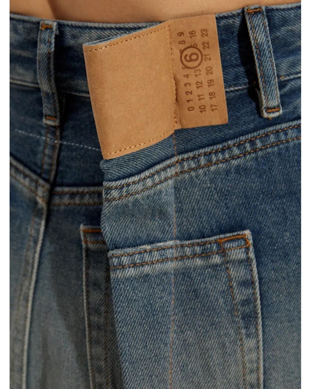 MM6 by Maison Margiela Blue Denim Midi Skirt