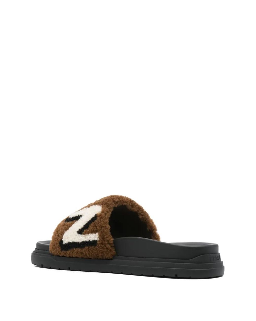 Fendi Brown Shearling Slides for men