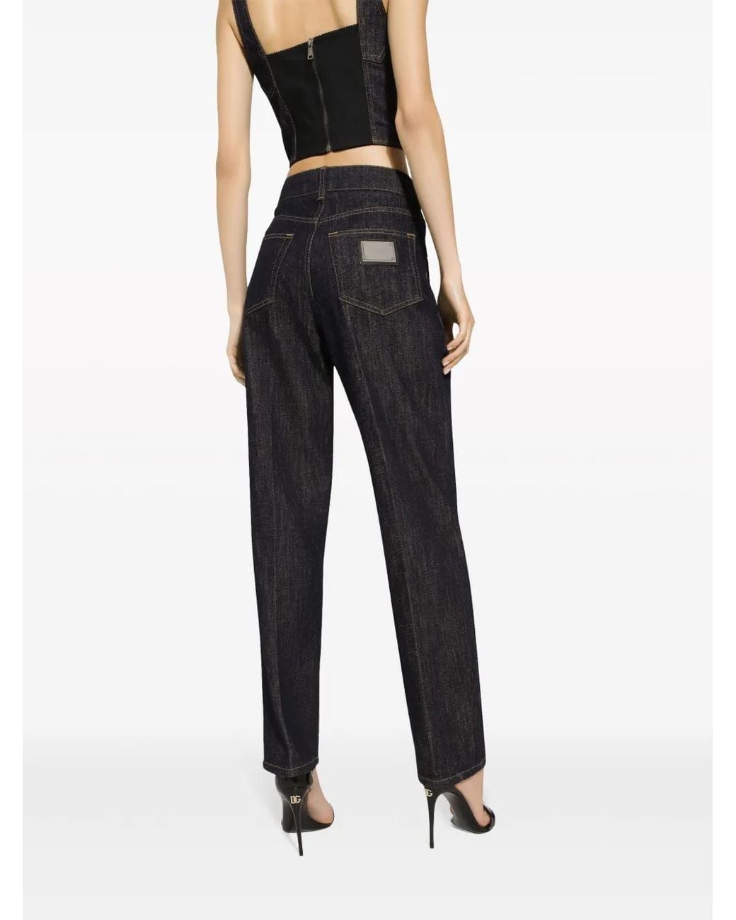 Dolce & Gabbana Blue `Flower Power` 5-Pocket Jeans