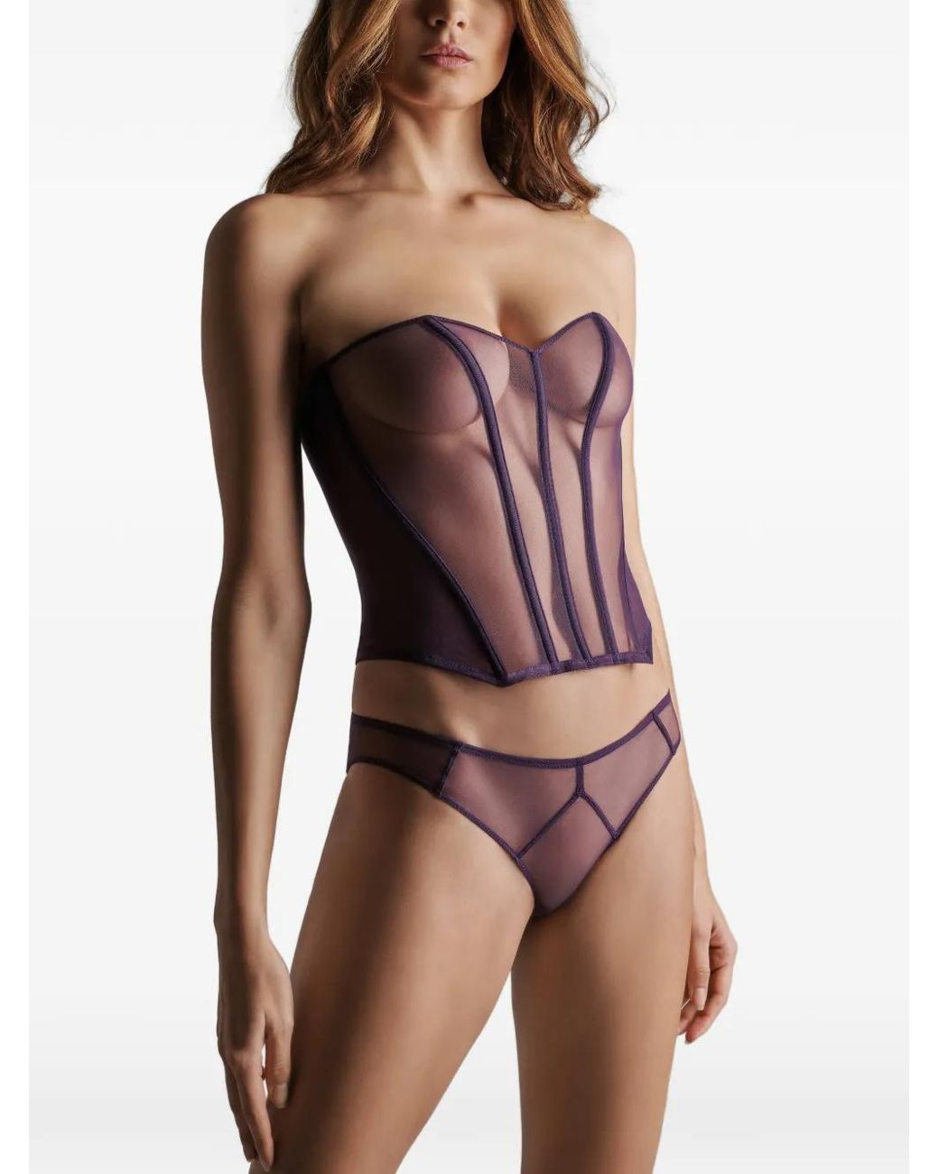 Maison Close Black L'Amoureuse Mesh-Panelling Corset