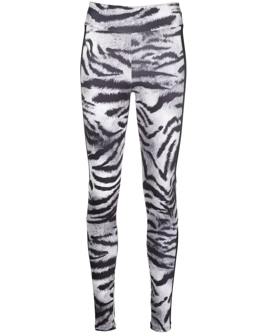 Philipp Plein Gray Tiger High-Waist Leggings