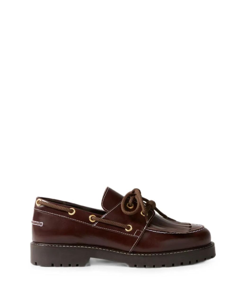 Claudie Pierlot Brown Chaussures Bateau En Cuir