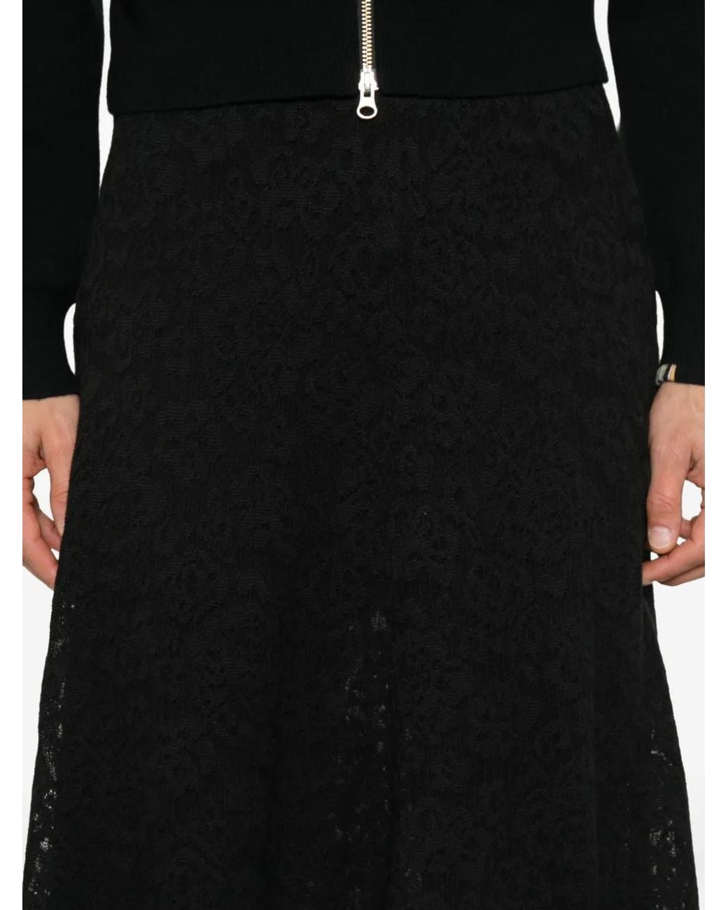Extreme Cashmere Black Kelly Lace-Knit Midi Skirt for men