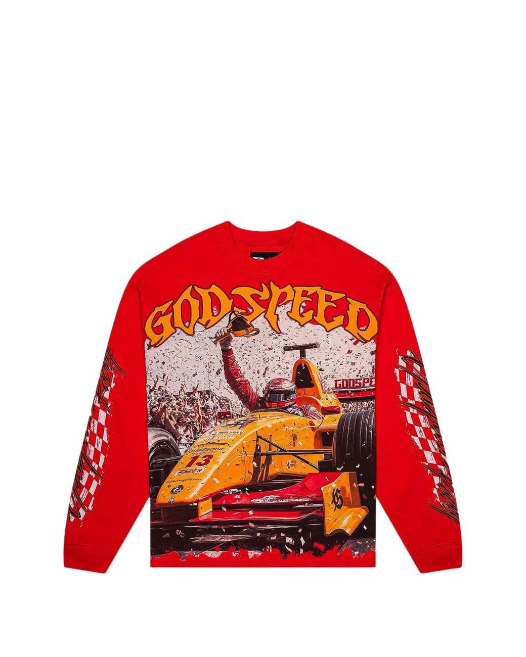 Godspeed Red Graphic-Print Long-Sleeve Sweater for men