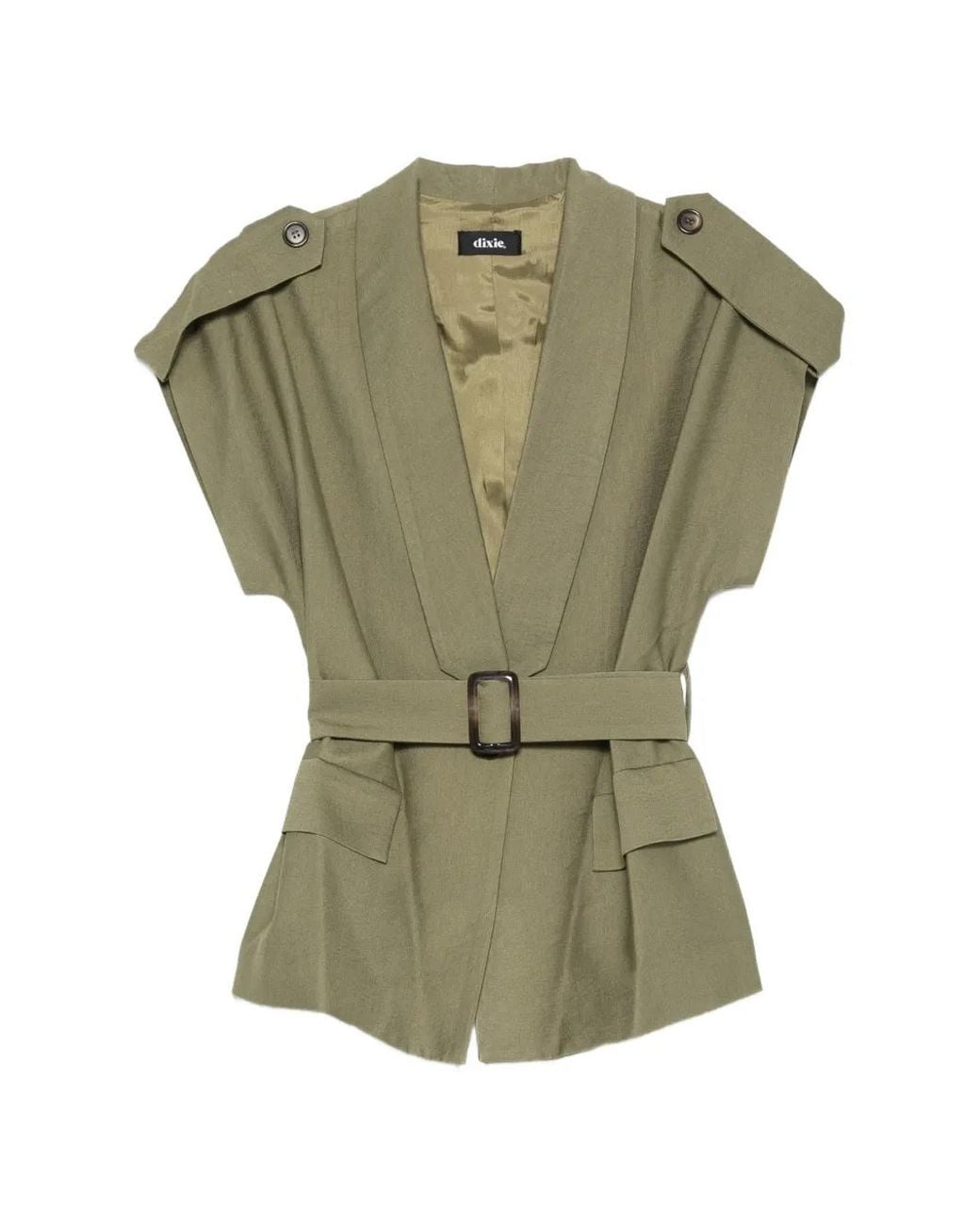Dixie Green Belted Cap-Sleeve Jacket