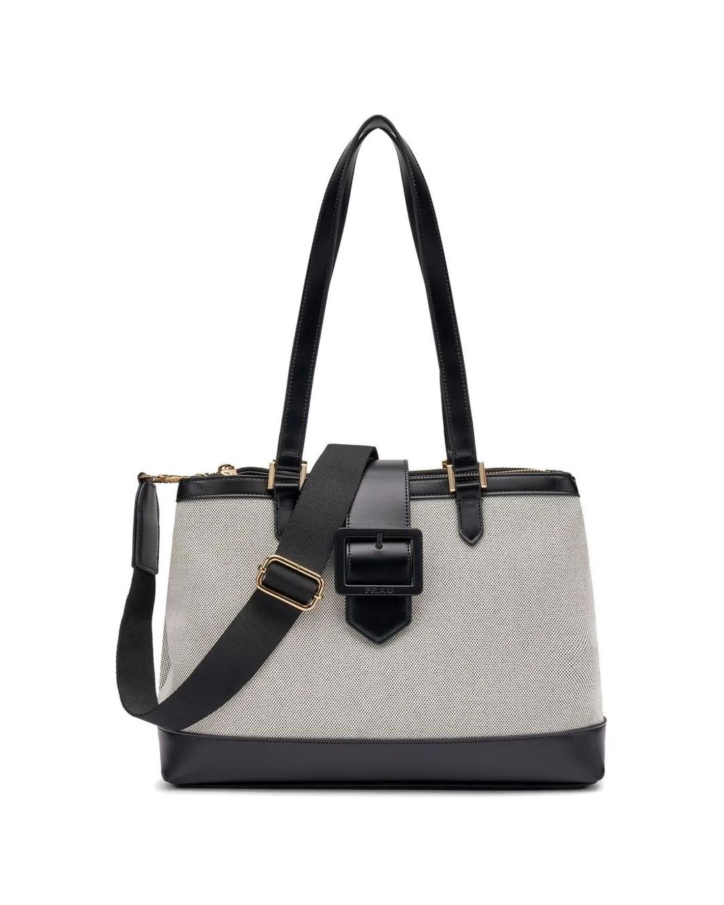 Frau Black Buckle Tote Bag